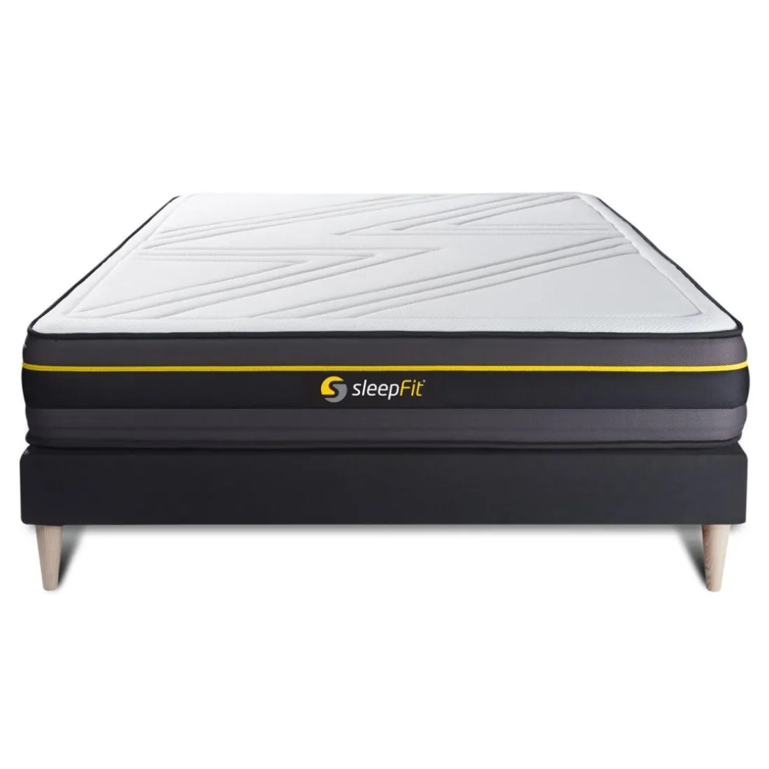 Ensemble matelas ACTIVE sommier kit noir