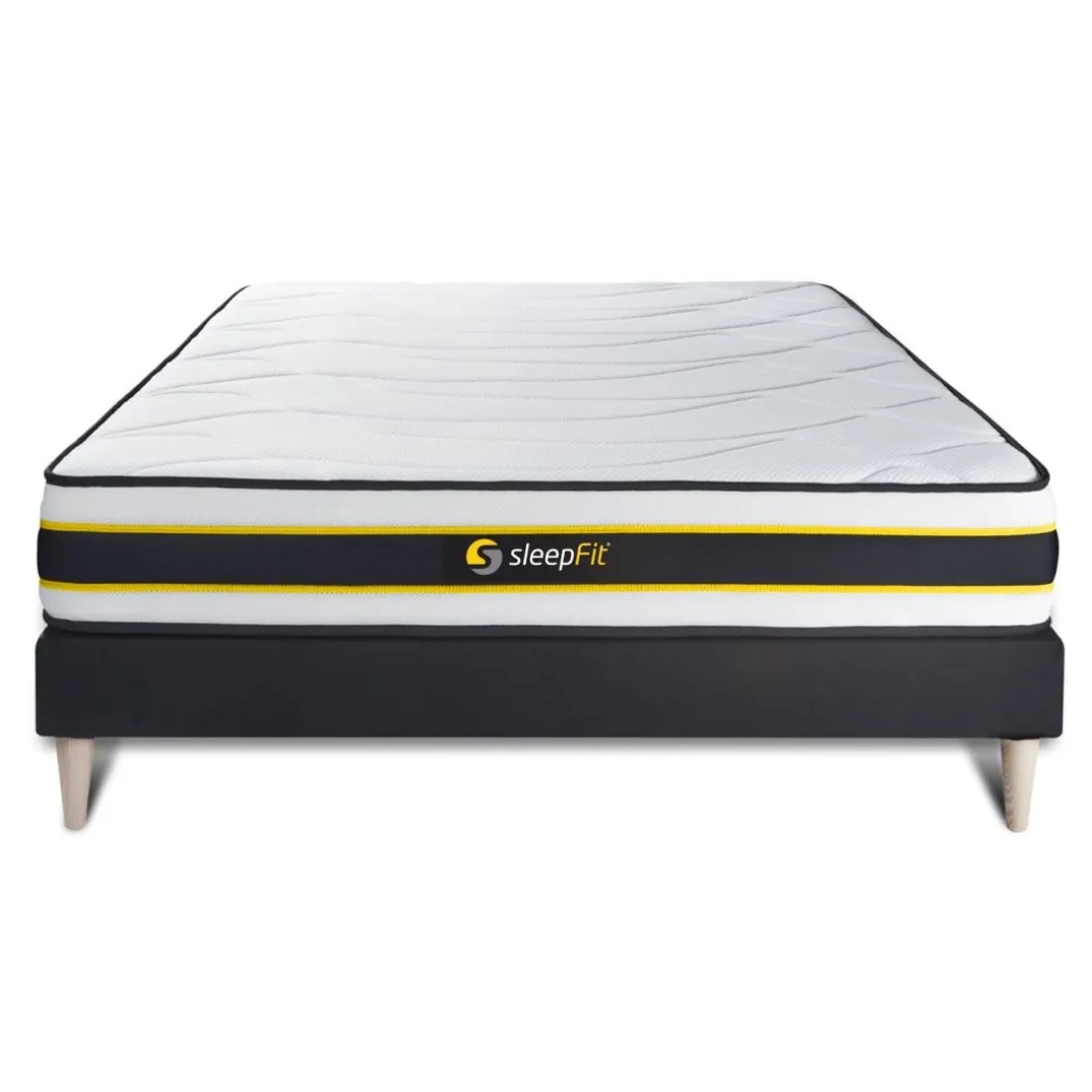 Ensemble matelas FLEXY sommier kit noir