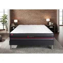 Ensemble matelas REGEN a memoire de forme sommier kit noir