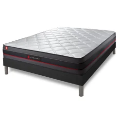 Ensemble matelas REGEN a memoire de forme sommier kit noir