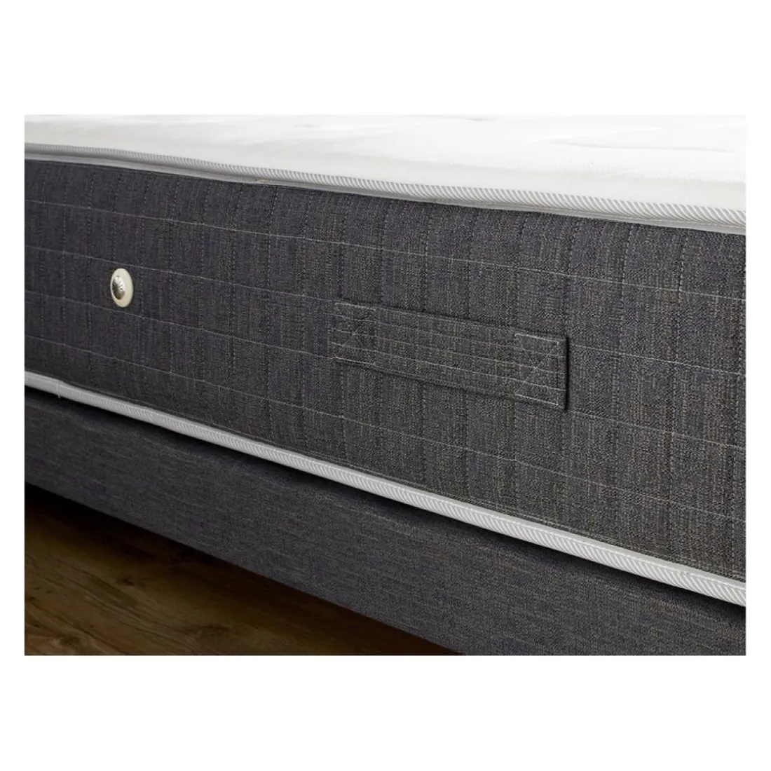 Ensemble Matelas Ressort 7 Zones KISTO + Mémoire De Forme + Sommier Bleu Denim LEO Fabriqué En France