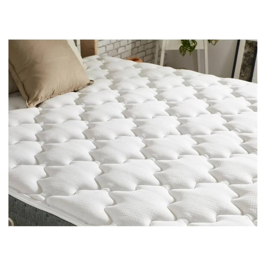 Ensemble Matelas Ressort 7 Zones Face Hiver/Eté HYGO + Sommier Vert Céladon LEO Fabriqué En France
