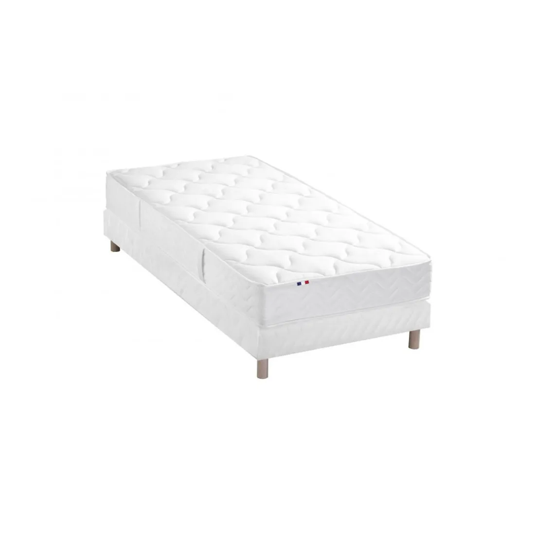 Ensemble Matelas Ressorts 5 Zones STAR et Sommier Blanc