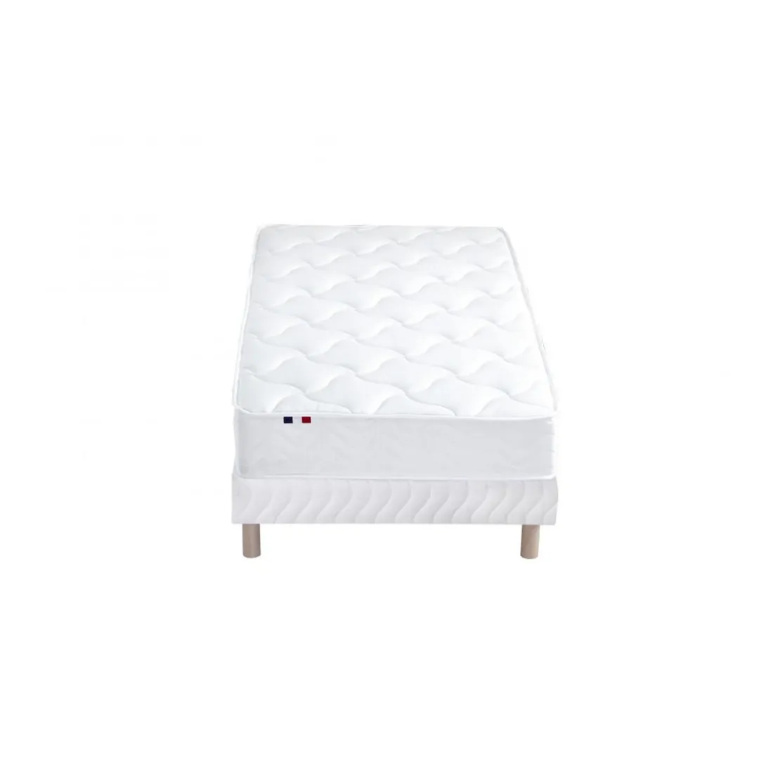 Ensemble Matelas Ressorts 5 Zones STAR et Sommier Blanc