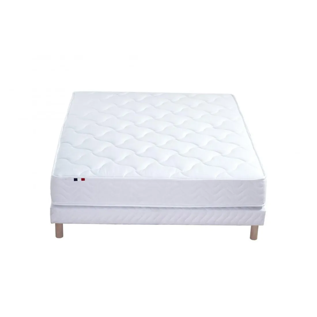 Ensemble Matelas Ressorts 5 Zones STAR et Sommier Blanc