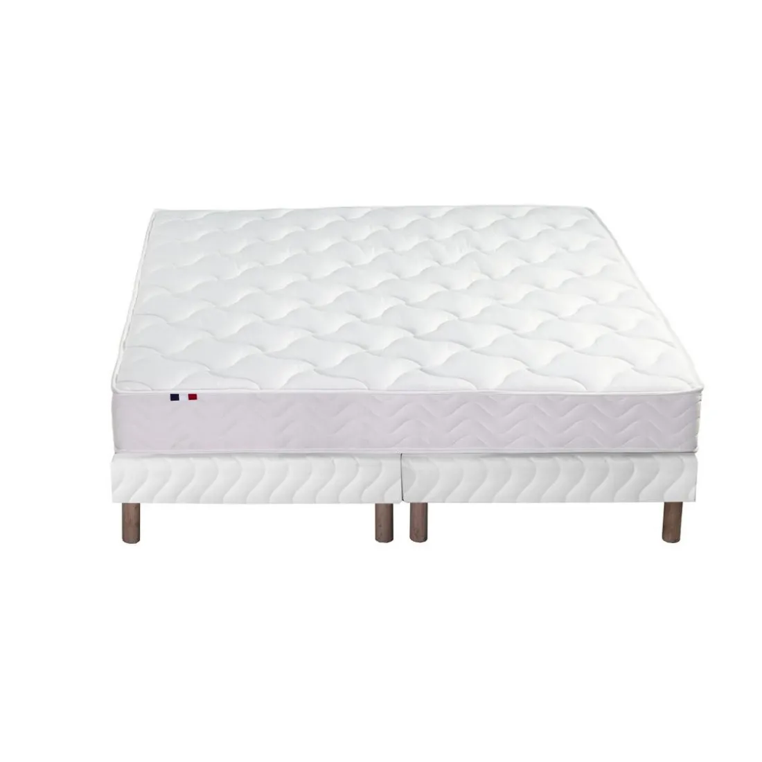 Ensemble Matelas Ressorts 5 Zones STAR et Sommier Blanc