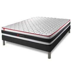 Ensemble sommier et matelas ressorts ensaches et memoire de forme