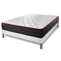 Ensemble sommier matelas BOOST ressorts ensaches et memoire de forme