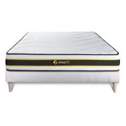 Ensemble sommier matelas FLEXY ressorts ensaches et memoire de forme