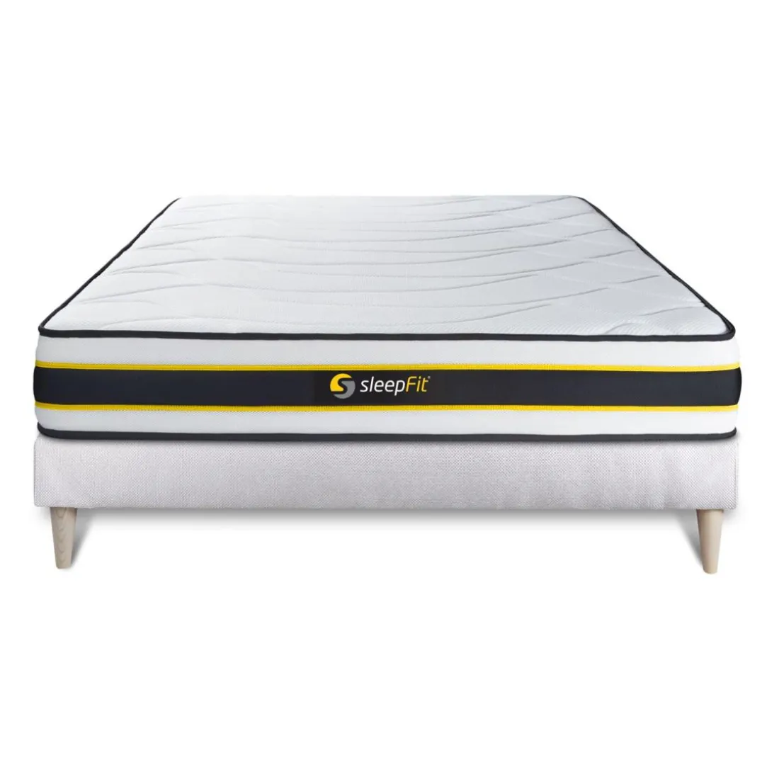 Ensemble sommier matelas FLEXY ressorts ensaches et memoire de forme