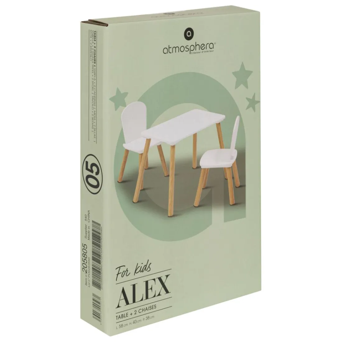Ensemble table et 2 chaises enfant