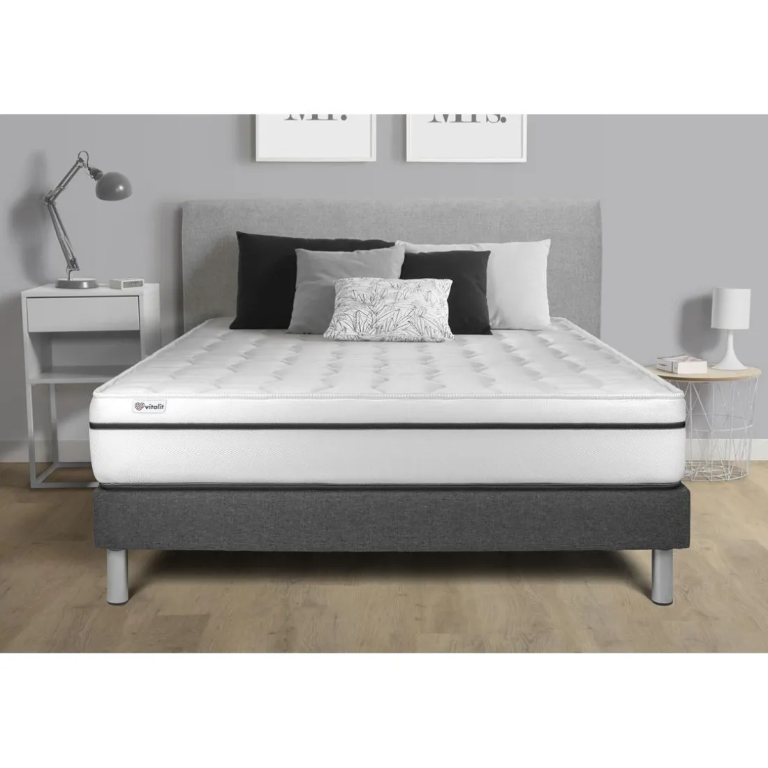 Ensemble VITAL SPA sommier Kit gris