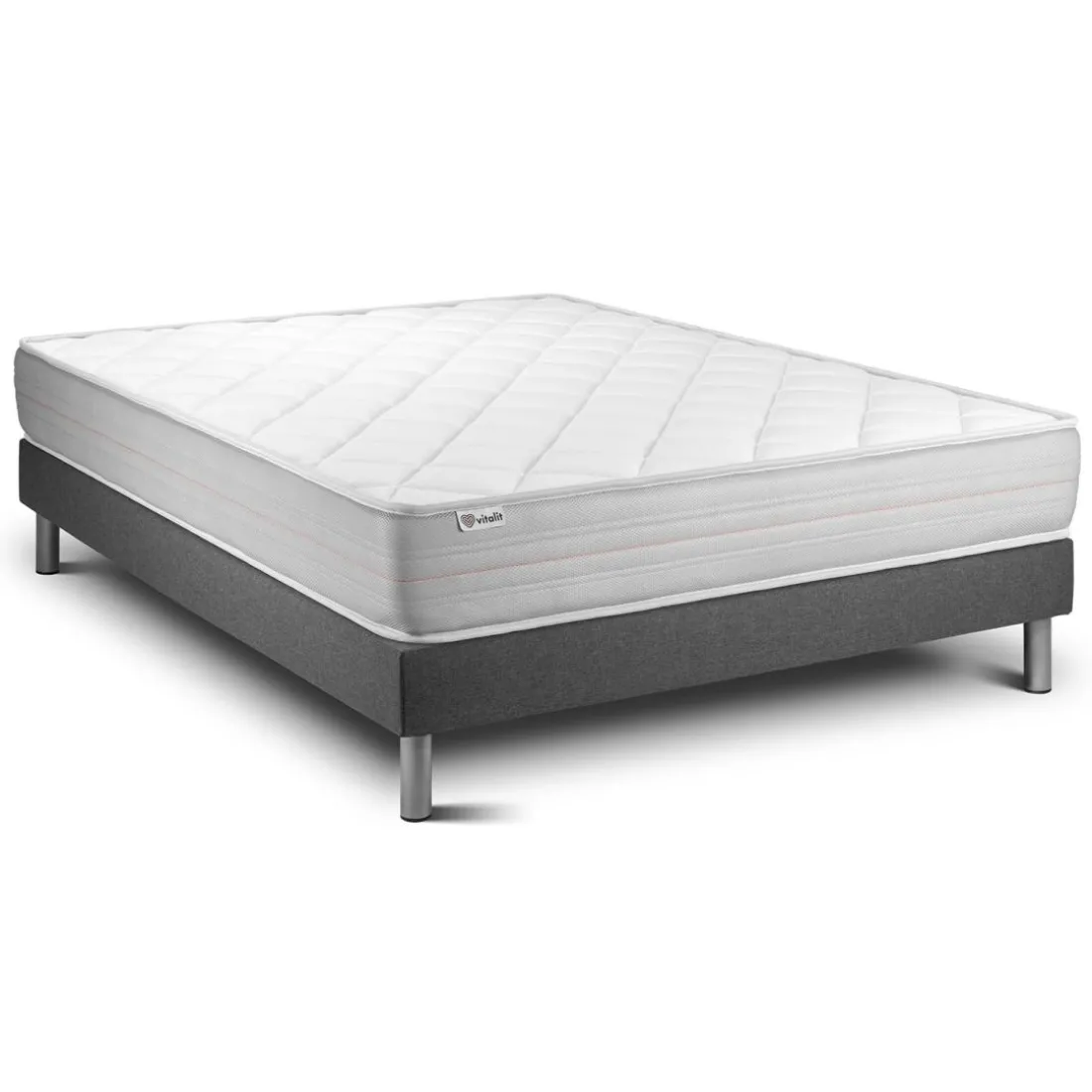 Ensemble VITALMEMO sommier kit gris
