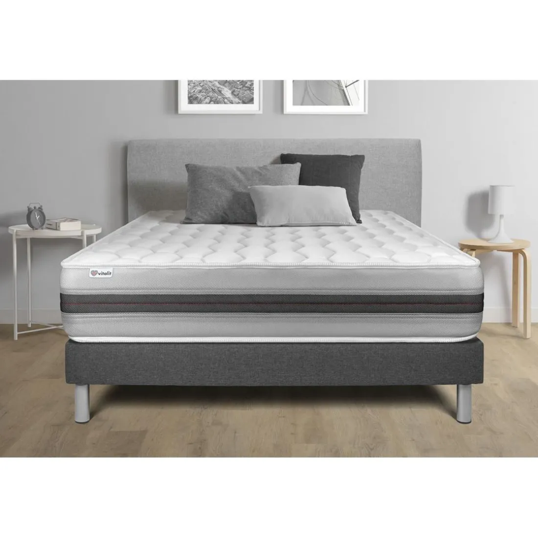 Ensemble VITALSPRING RECOVER sommier Kit gris