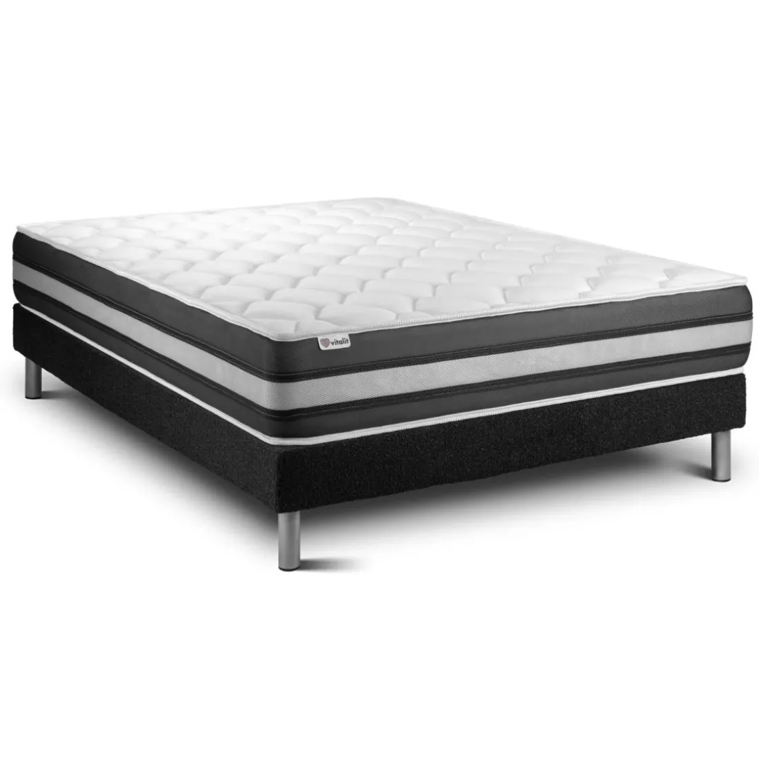 Ensemble VITALSPRING ZEN sommier Kit noir