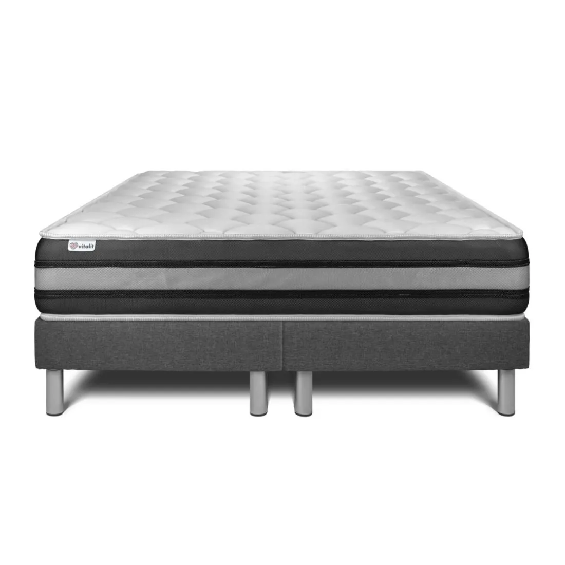 Ensembles matelas sommiers VITALSPRING ZEN gris