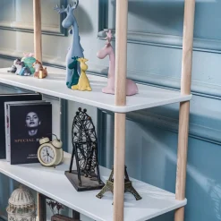 Etagere Bibliotheque Scandinave Moderne de 5 Niveaux Bois AUCKLAND-BLANC