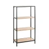 Etagère à 4 niveaux et plateaux décor chène