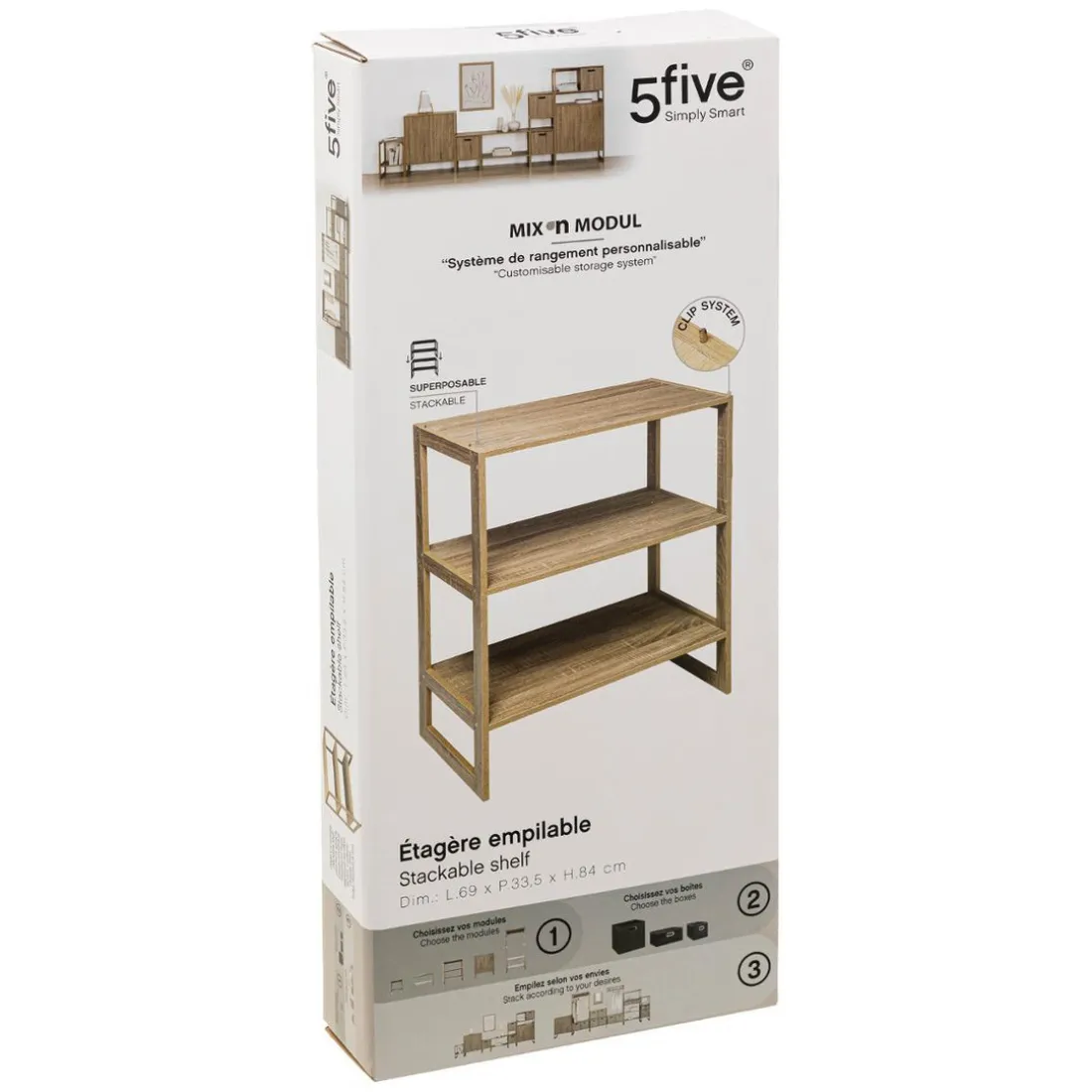 Etagère 4 Cases Empilable Mix