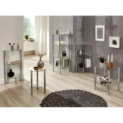 Etagère 4 niveaux plateau verre