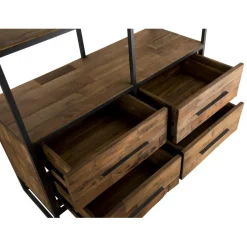 Etagère 4 Niveaux SIXTINE 4 Tiroirs Bois Teck Recyclé Et Métal