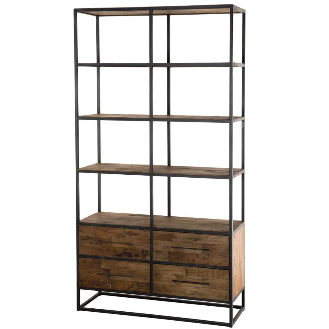 Etagère 4 Niveaux SIXTINE 4 Tiroirs Bois Teck Recyclé Et Métal