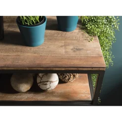 Etagère 1 Tiroir ALIDA Bois Teck Recyclé Acacia Mahogany Et Métal