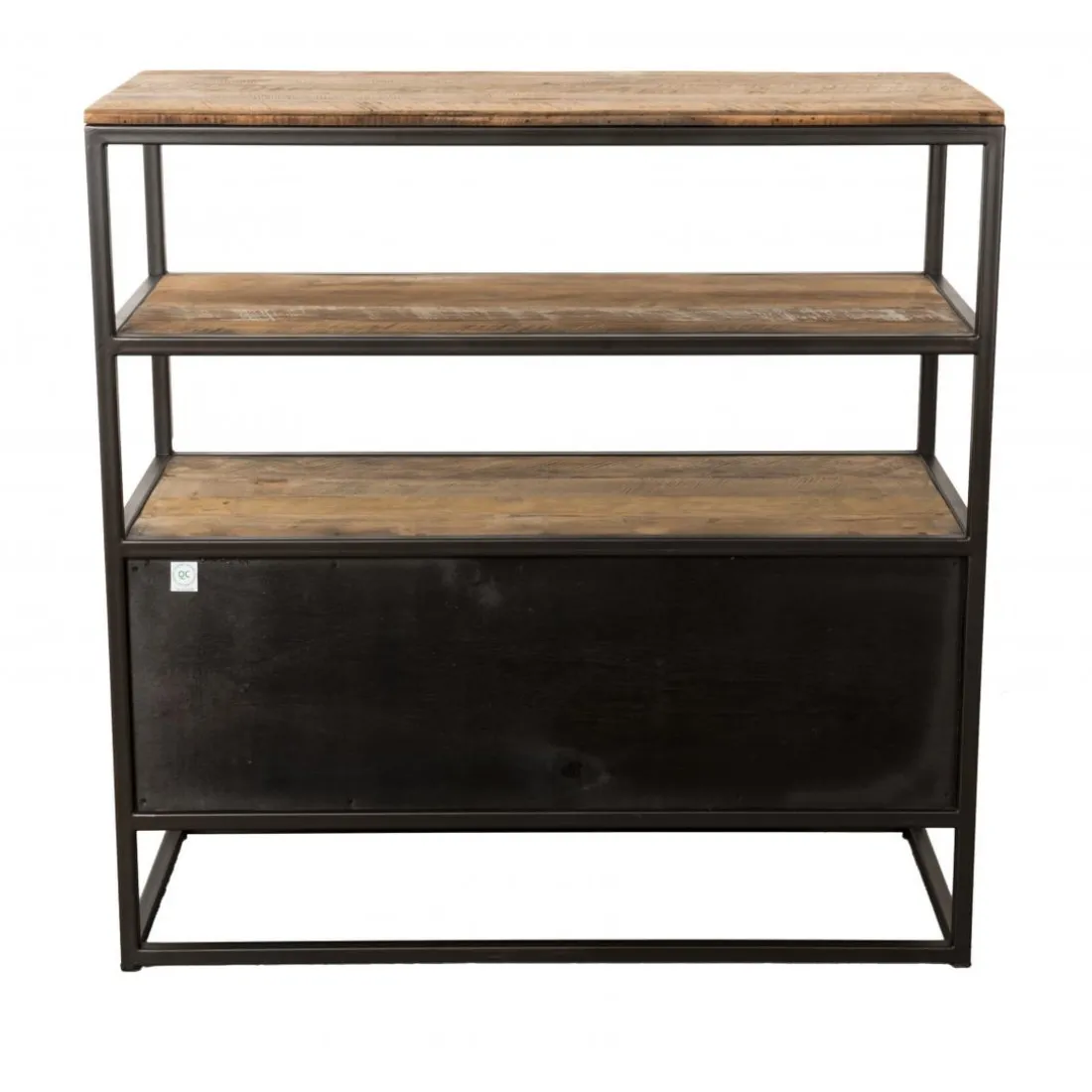 Etagère 1 Tiroir ALIDA Bois Teck Recyclé Acacia Mahogany Et Métal