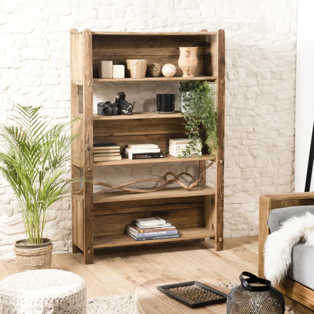Etagère ANDRIAN 5 Niveaux Bois Pin Recyclé