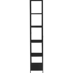 Etagère bibliothèque style industriel rangement de 5 niveaux KNUT couleur noire