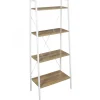 Etagère Bois Et Métal Blanc 148x60x32.5cm
