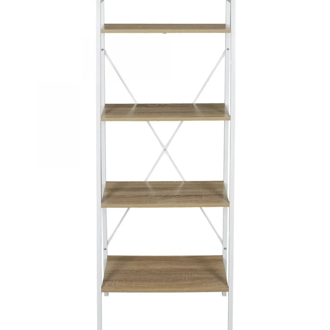 Etagère Bois Et Métal Blanc 148x60x32.5cm