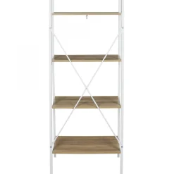 Etagère Bois Et Métal Blanc 148x60x32.5cm