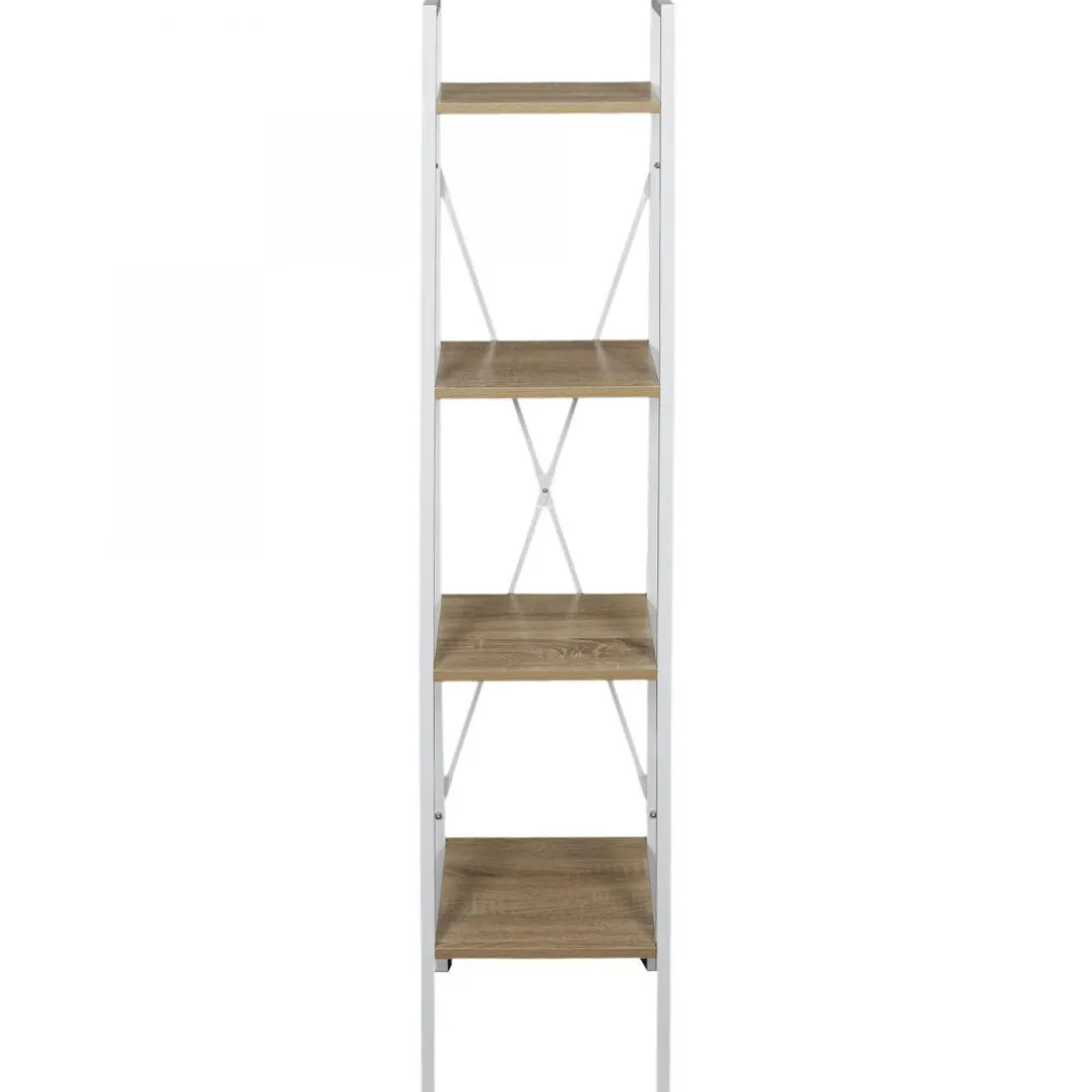 Etagère Bois Et Métal Blanc 148x34x32cm