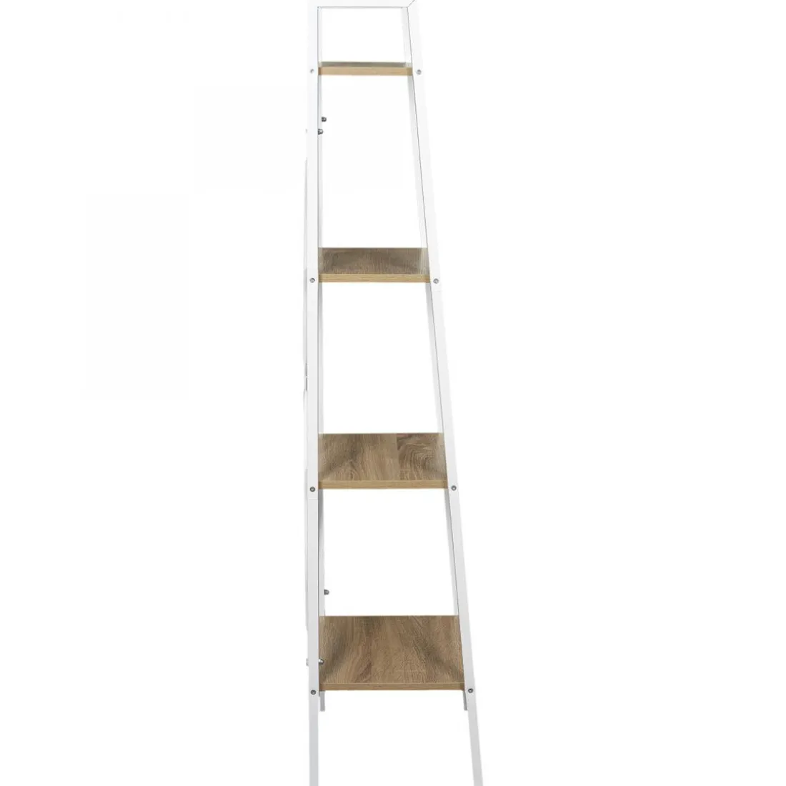 Etagère Bois Et Métal Blanc 148x34x32cm