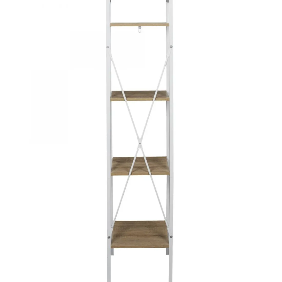Etagère Bois Et Métal Blanc 148x34x32cm