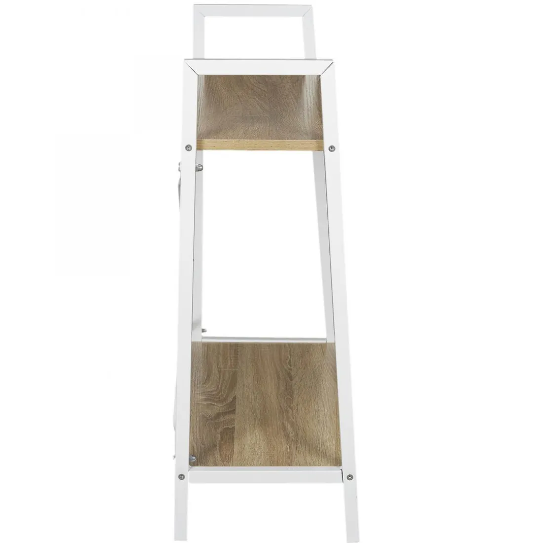 Etagère Bois Et Métal Blanc 70x60x27cm