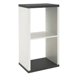 Etagère deux niveaux blanc avec plateaux décor granit