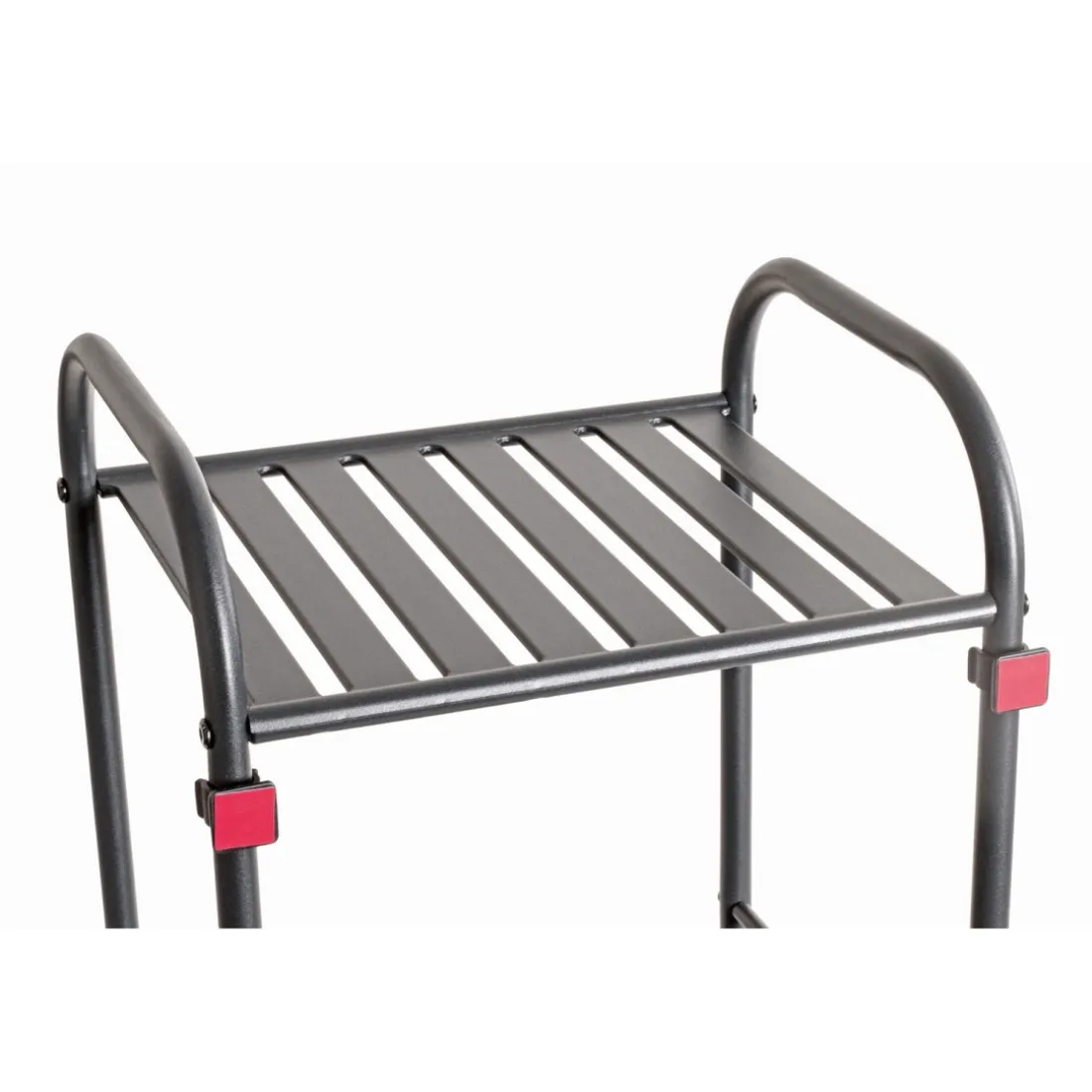 Etagère en tube d'acier peint époxy anthracite, 4 étagères en métal peint époxy anthracite