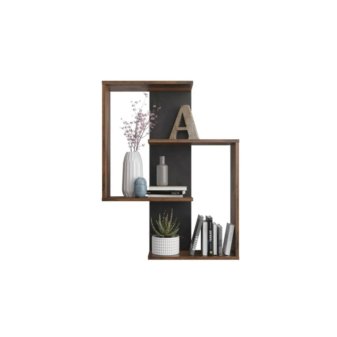 Etagère murale 2 cases KRETA décor chêne