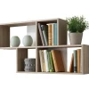 Etagère murale 4 cases chêne et blanche DORA