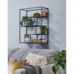 Etagère Murale Treillis Noir