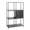 Etagère noire 6 cases et 1 porte en métal