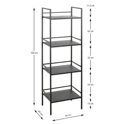 Etagère quatre niveaux en métal noir
