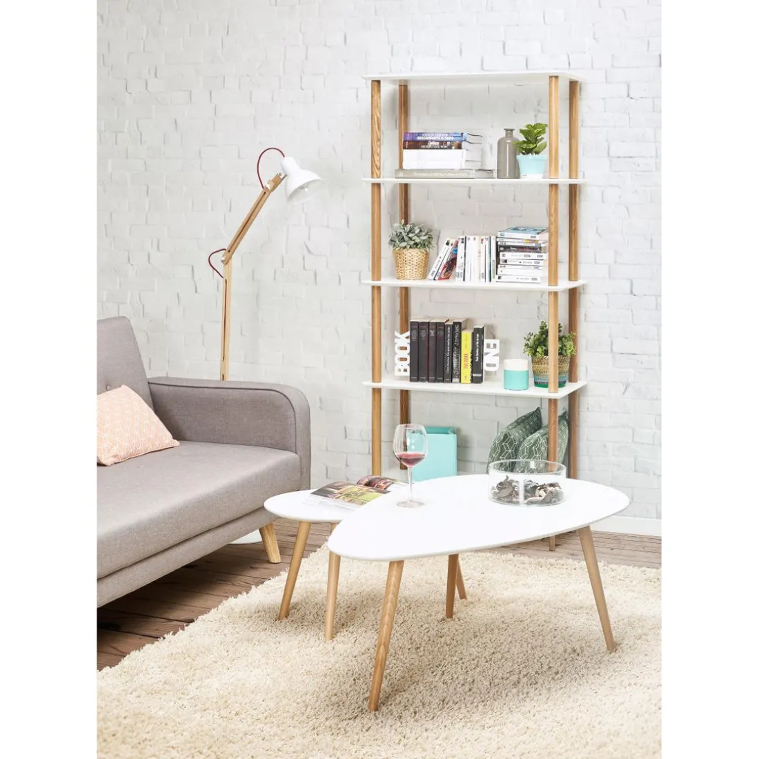 Etag?re Scandinave 5 tablettes Blanche CHARM
