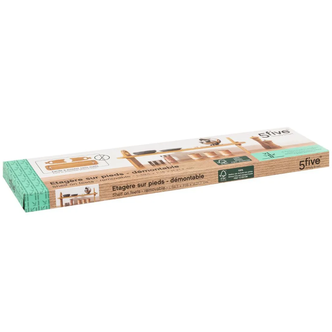 Etagère sur pied en bambou