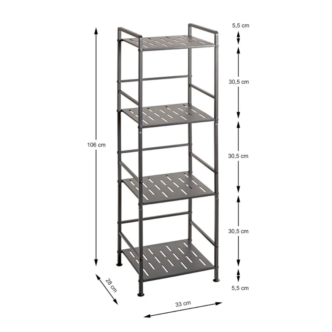 Etagères en métal peint époxy anthracite