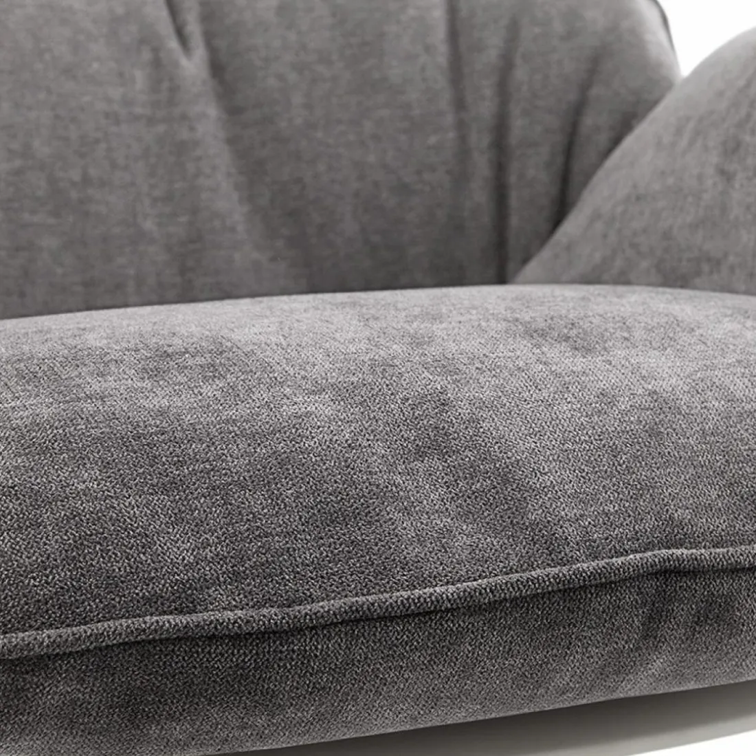 Fauteuil à Bascule En Tissu Gris MICKY