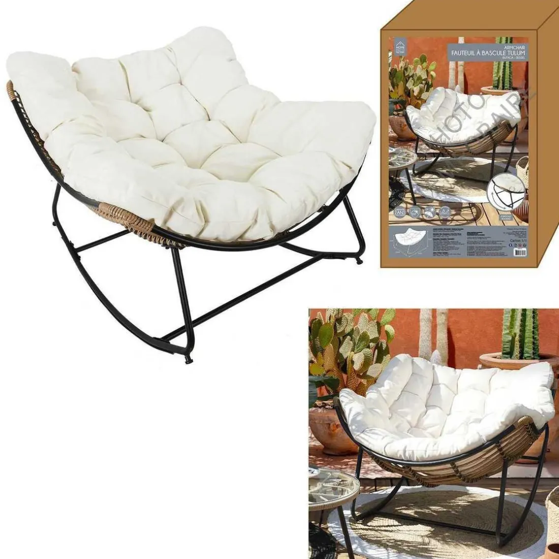 Fauteuil A Bascule Coussin