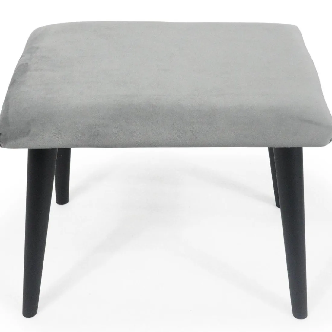 Fauteuil avec pouf en Velours Argent SHEEP